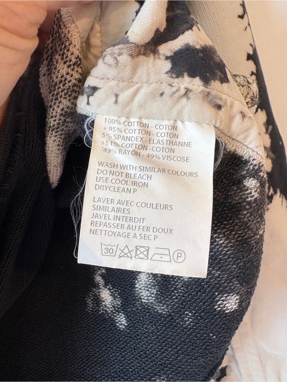 Haider Ackermann Sweatshirt Black & Cream Tie Dye Distressed Designer Size S - Picture 8 of 9